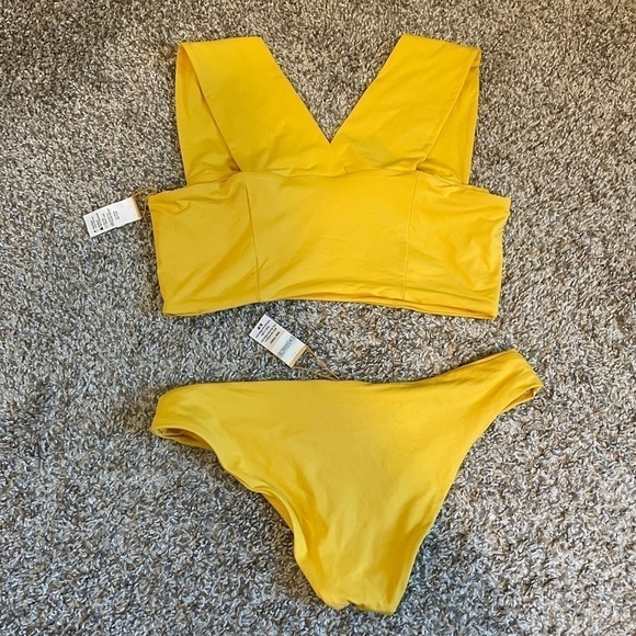L* Space Parker Bikini square neck yellow size large / small - Picture 6 of 10